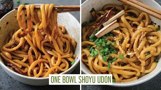 ONE BOWL SHOYU UDON | Easy Vegan Noodle Recipe Ready in 15 minutes or less! 🥢