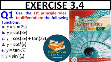 Exercise 3.4 Question 1 class 12 Maths New KPK Book | Ex 3.4 Q No 1 First Principle rules