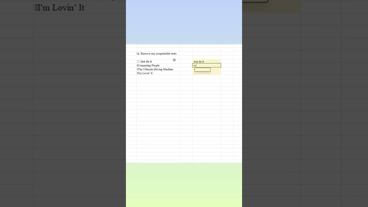 Clean function in excel- Advanced Excel for beginners