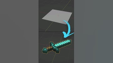 Minecraft Diamond Sword 3D model using Blender for free download #minecraft #blender #cgian