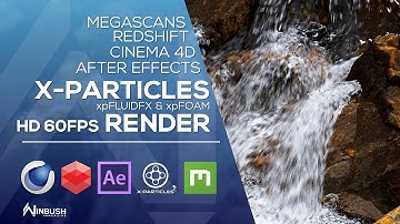 X-Particles Water Sim with Breakdown DH 60FPS