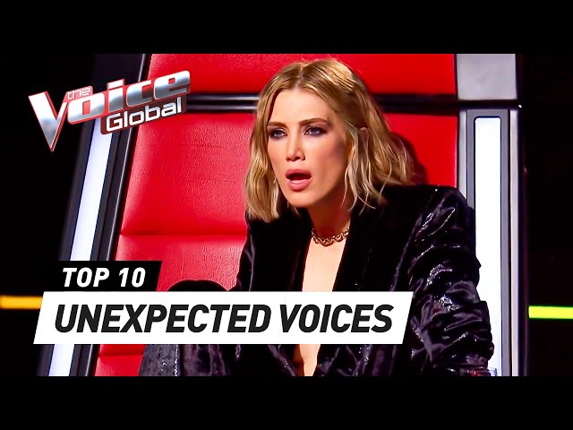 SURPRISING VOICES during the Blind Auditions on The Voice class=