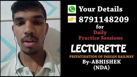 SSB Lecturette Topics | PRIVATIZATION OF INDIAN RAILWAYS | #203 | Whatsapp-8791148209 for practice