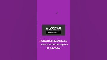 Random Color Generator Using Html , Css & Js | #shorts #html #css #js