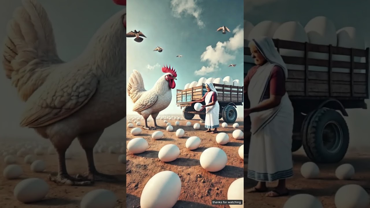 A grandmother had a hen that laid lots of eggs 😭