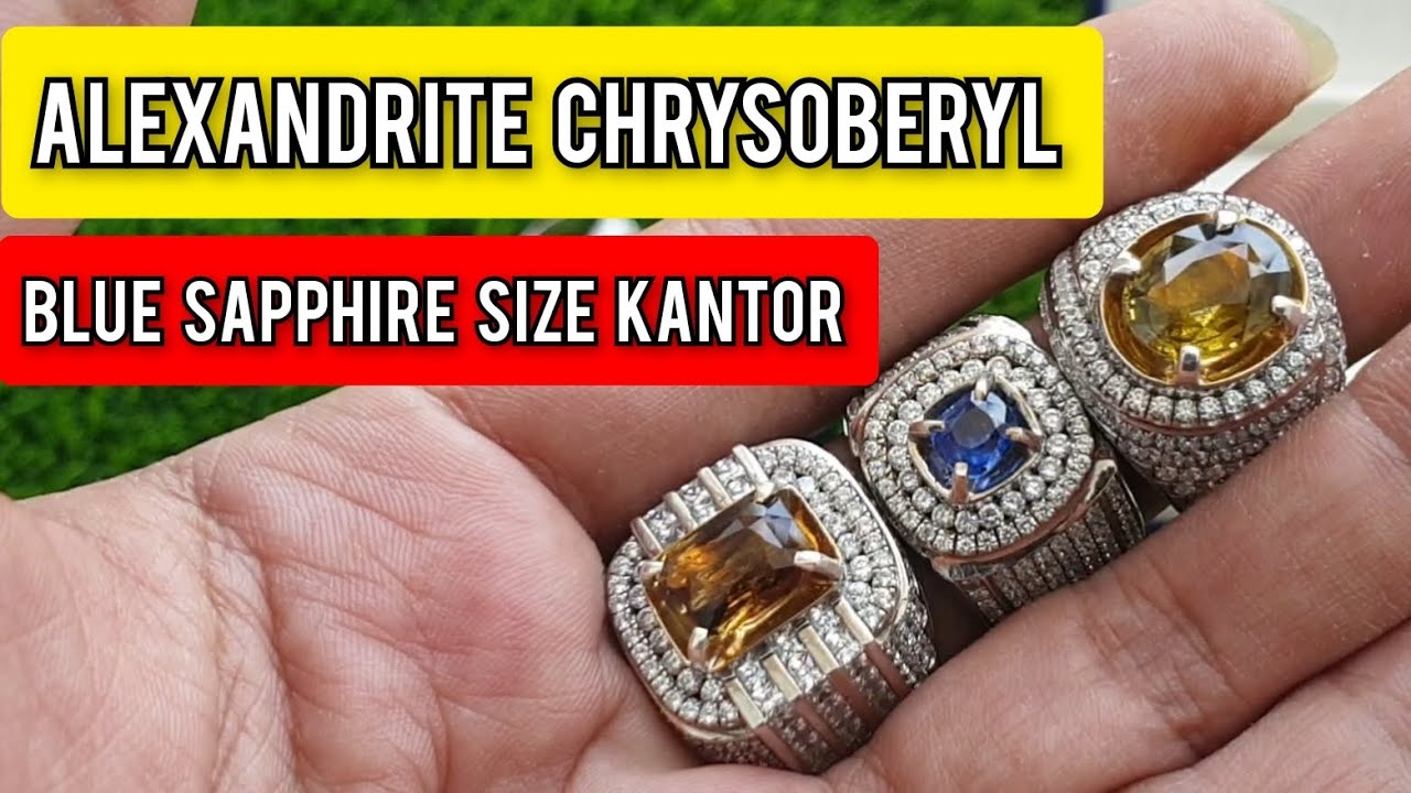 2 batu alexandrite chrysoberyl & blue sapphire size kantor untuk pemula!!!