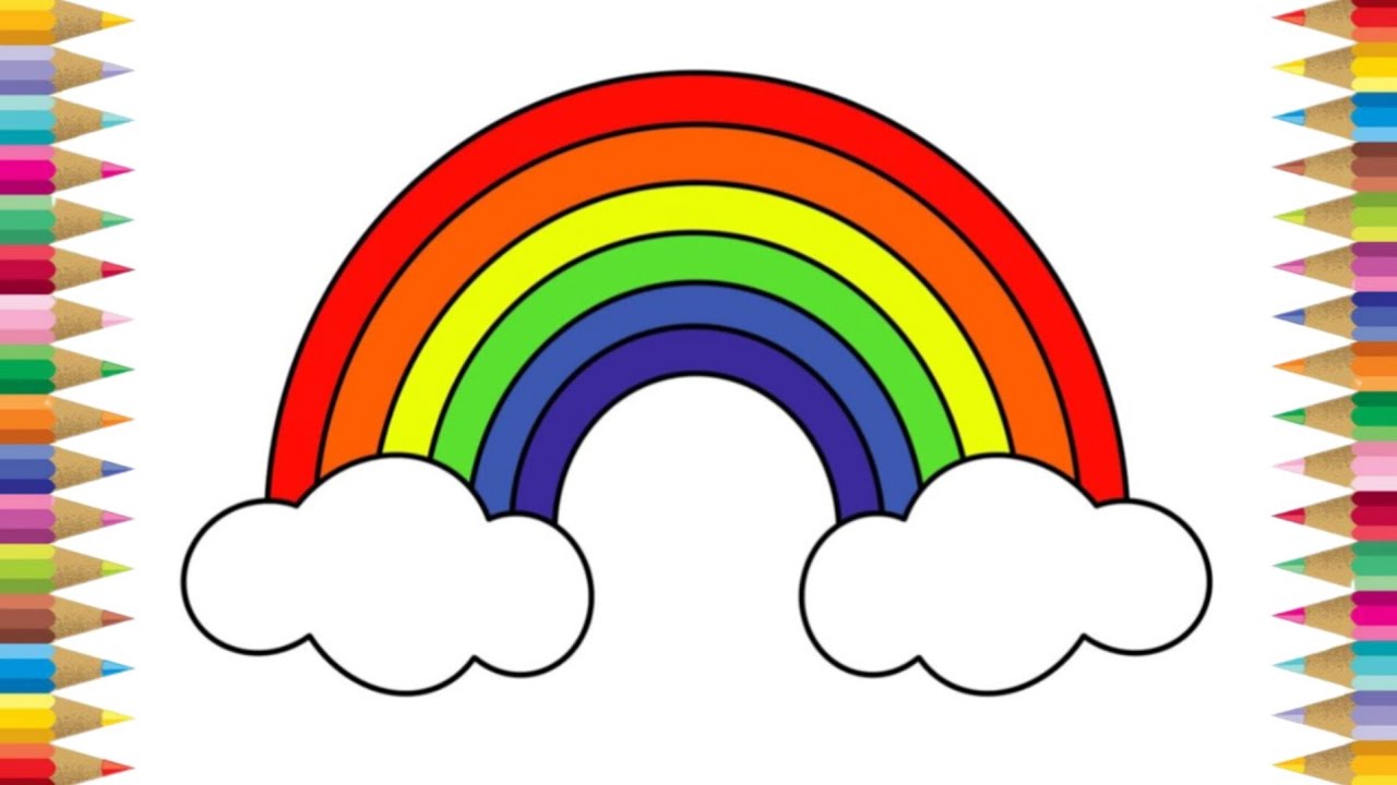 How To Draw A Rainbow Step By Step | Cute Rainbow Drawing | - YouTube
