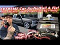 Extreme Car Audio FAIL & Fix - "Bucket o' BASS" Chevy - Battery, Power Cable, & Door Panels Video 4