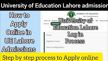 How to Apply in University of Education (UE) Lahore Admission 2025 :: UE Lahore Online foam filling