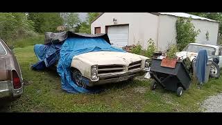 Using our new parking lot for the first time moved my 1969 Ford Mustang Mach1 and my son's cars yeah