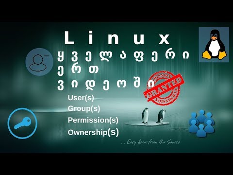 Linux. მომხმარებლები, ჯგუფები, უფლებამოსილებები, კუთვნილება