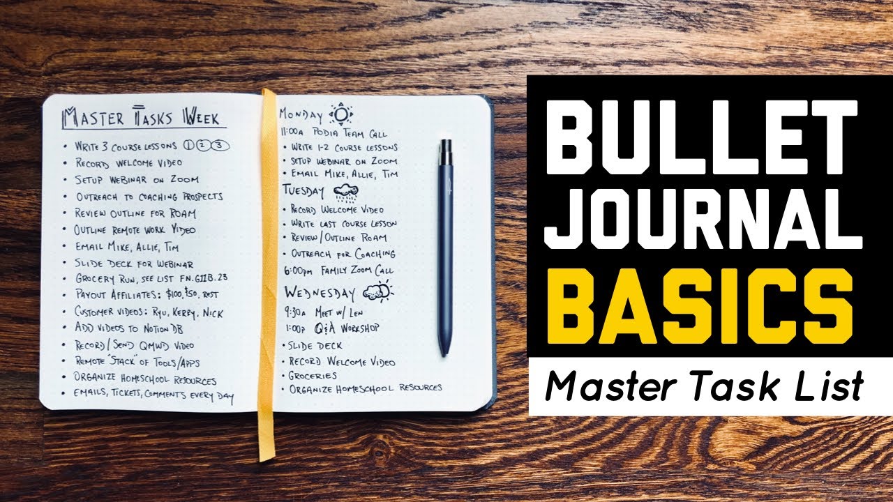 How to Organize a Bullet Journal with the Master Task List