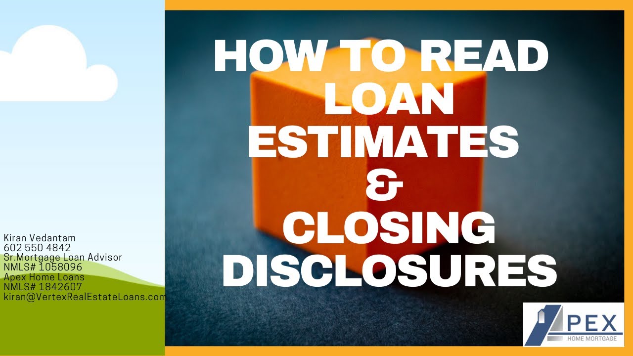 How to read Loan Estimates and Closing Disclosures YouTube