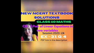 Pair of Linear Equations in Two Variables Solutions|Class 10 Maths ch 3|Ex 3.1(Q4)|New NCERT book