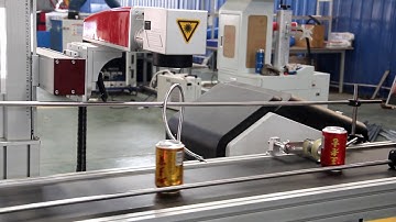 flying production line laser marking machine with conveyor belt