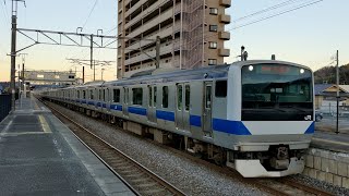 E501系K704編成代走E531系5＋5両内郷駅発車シーン【サービス警笛有り】