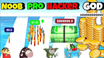 NOOB vs PRO vs HACKER vs GOD In Money Rush Game | Oggy, Jack, Shinchan, Bob || Daddy Gaming