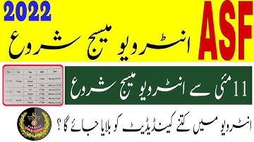 Asf interview message start 2022|| Asf written test result 2022|| Asf interview message 2022||