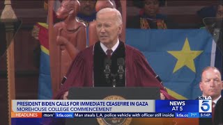 President Joe Biden calls for immediate ceasefire in Gaza during commencement speech