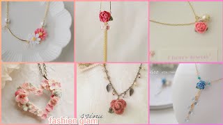 beautiful crochet flowers pandents necklace styles for women's