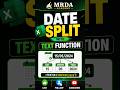 Excel Trick:Split Date into Day, Month &amp; Year using TEXT Function #excel #shorts #youtube #viral