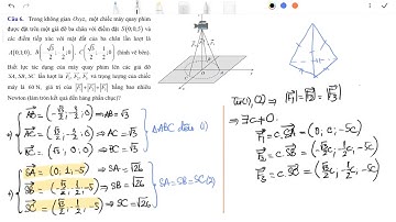 ĐỀ NAM ĐỊNH LẦN 2 | Trong không gian Oxyz, một chiếc máy quay phim được đặt trên một giá đỡ ba chân