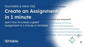Create an Assignment Under 1 Minute in Writable