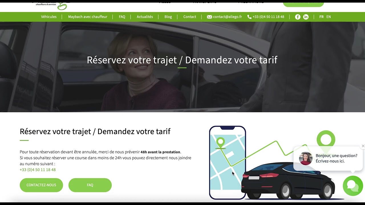 ALLEGO VTC: Tutoriel d'utilisation du module de réservation d'un VTC en ligne