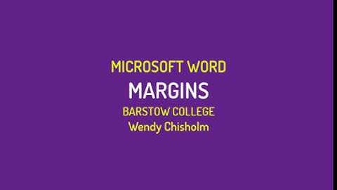 Microsoft Word 365 Setting Margins