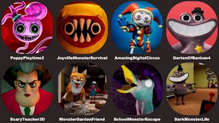 Poppy Playtimne 2,Joyville Monster Survival,Amazing Digital Circus,Garten Of Banban 4,ScaryTeacher3D