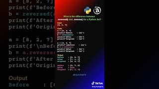 What is the difference between reversed() and .reverse() for a Python list?