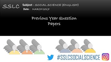 SSLC - Social Science English - 2017