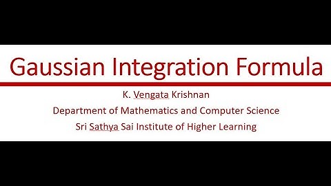 Gaussian Integration Formula