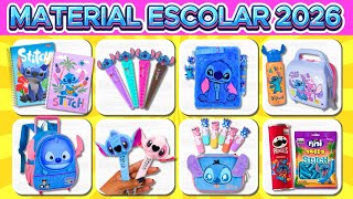 💙 MONTE SEU MATERIAL ESCOLAR DO STITCH 2026 💙 Quiz Volta às Aulas