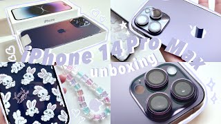 iPhone 14 Pro Max Deep PurpleAesthetic unboxing set up and accessories imos PANZERGLASS casetify