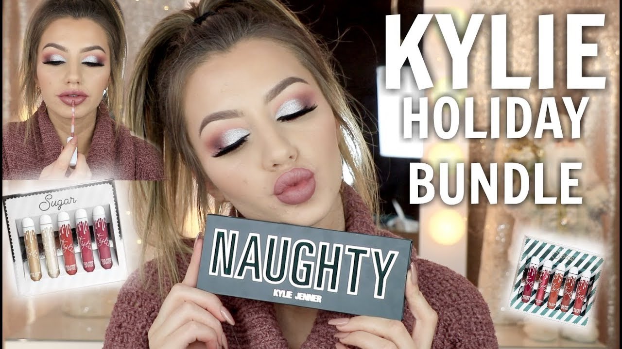 KYLIE COSMETICS HOLIDAY COLLECTION | Swatches, Tutorial & Review | Jazzi Filipek