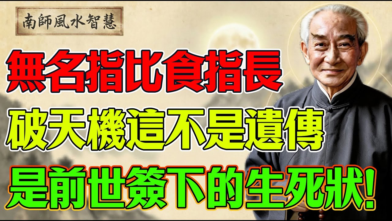 南懷瑾：無名指比食指長？南懷瑾含淚道破“天機”：這不是遺傳，是你前世簽下的“生死狀”！