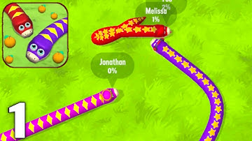 Snake-io Arena - Slither Ultimate Rivals - Gameplay Walkthrough Part 1 Levels 1-15 (Android & iOS)
