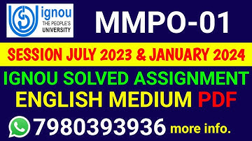 MMPO 1 Solved Assignment 2023-24 English, MMPO 1 Solved Assignment 23-24, MMPO-01 Assignment