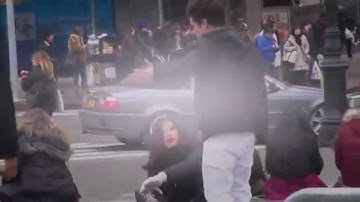 Physically Abused Boyfriend Hits Girlfriend Back In Public Experiment-iOckTV