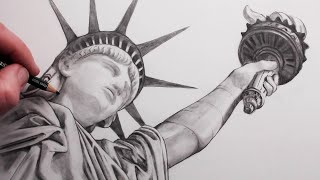 How to Draw The Statue of Liberty: Realistic Pencil Drawing