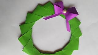 diy christmas wreath making idea/simple christmas decoration ideas #shorts #craft #paper #christmas