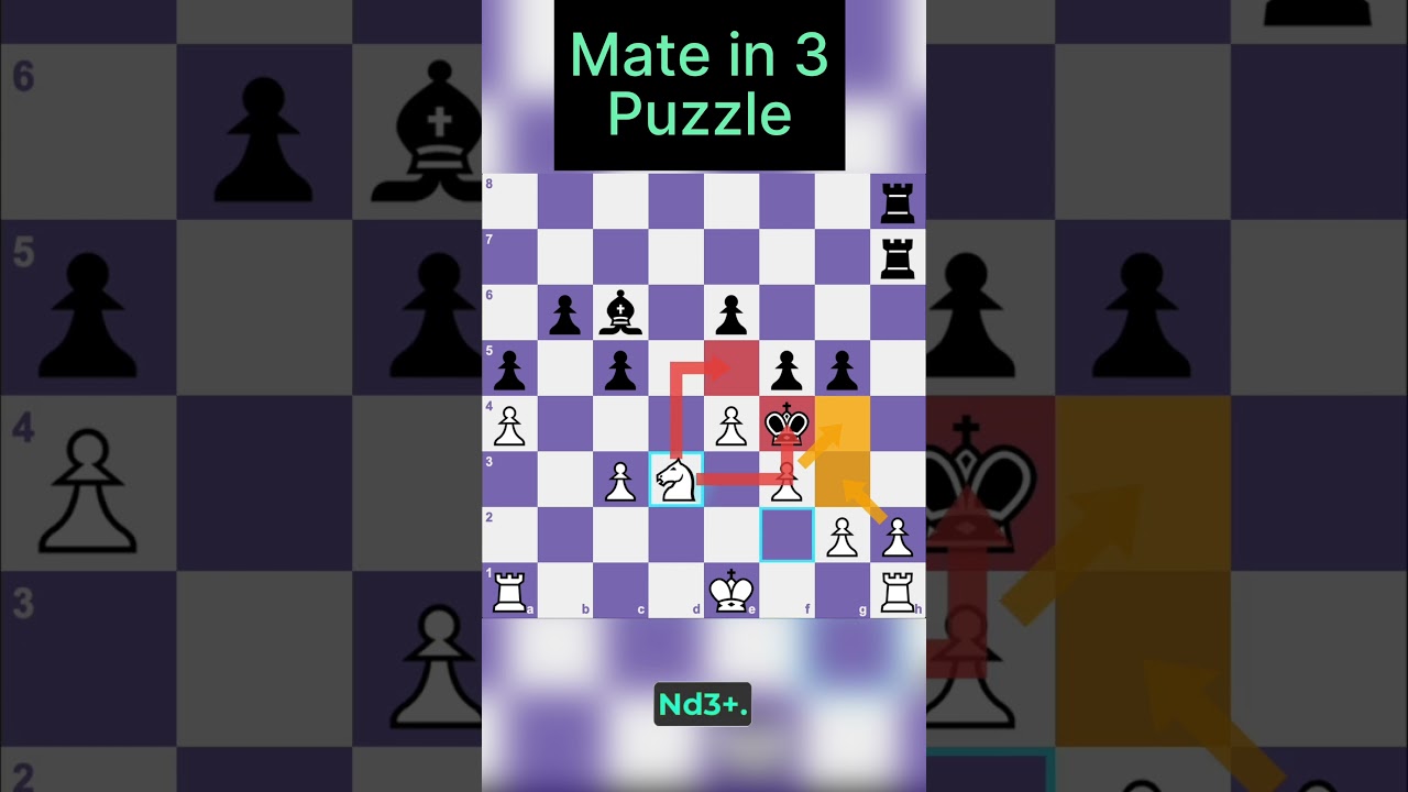 Mate in 3 !! - ( Medium level ) - Chess PUZZLES tutorials ep8