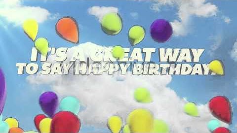 Floating Balloons and Text