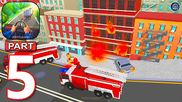 Vehicle Masters - Gameplay Walkthrough Part 5 Fire Truck Goes to Put Out Fire (Android, iOS)