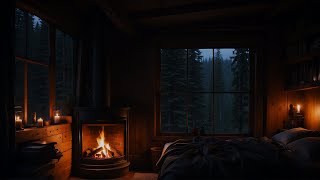 Sleep Instantly in 3 Minutes with Rain and Fireplace Sound | 😴Deep Sleep Ambience in Rainy Forest 💤