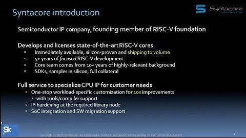 RISC-V 2020 : Alexander Redkin | Syntacore (Russia)