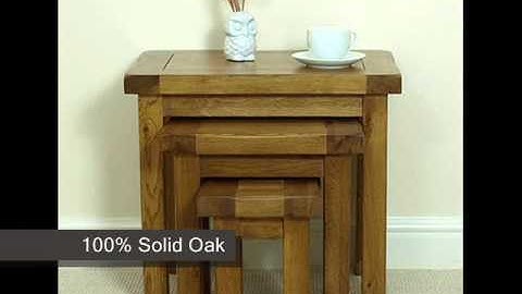 Cotswold Rustic Solid Oak Nest of 3 Tables