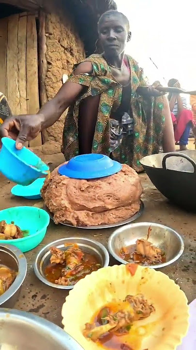 African village women Sharing Village Food to the extended Family #cooking #africa #shortsfeed