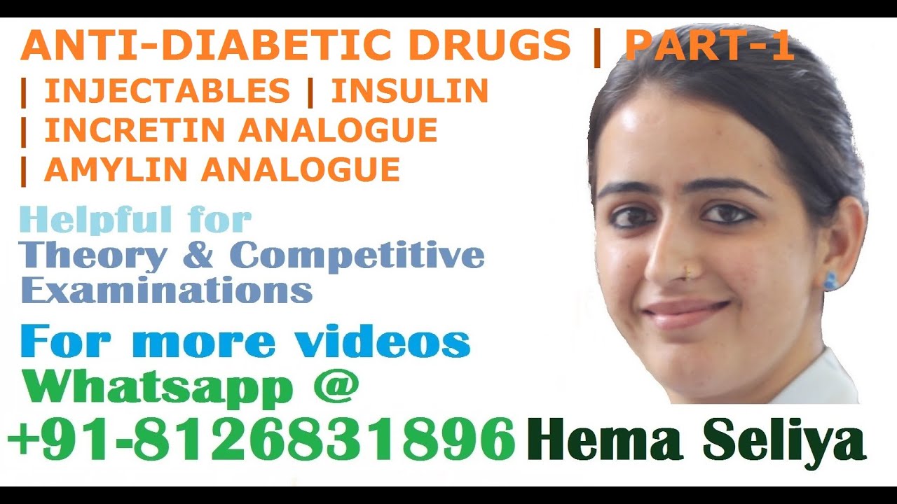 ANTI-DIABETIC DRUGS | PART-1 | INJECTABLES | INSULIN | INCRETIN ANALOGUE | AMYLIN ANALOGUE